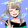 a cheerful anime girl winking and making a V sign